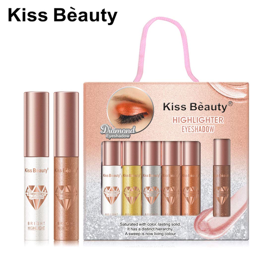 Highlighter Fashion Liquid Eye Shadow Diamond Pearlescent Color Waterproof Eye Shadow 12pcs Set