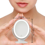 Double Sided Magnifying Makeup Mirror 360 Degree Rotation Lighted Vanity Mirror With 1X/7X Magnification With Touch Screen Dimming