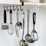 Cup Holder With 6 Hooks To Place Under The Cabinet, Coffee Cup Hooks Tie Hook Key Hooks, For Kitchen