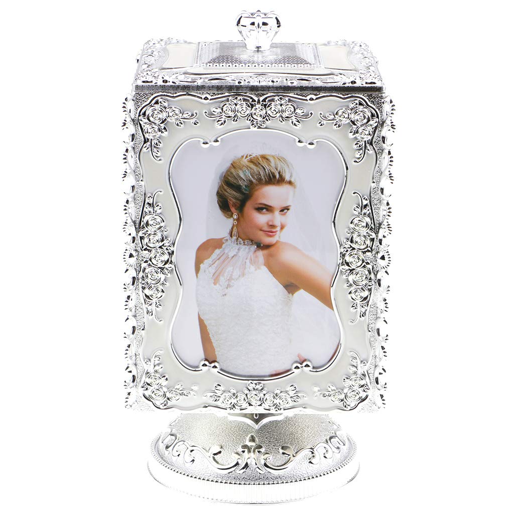 Wind Up Rotate Music Box Photo Frame Jewelry Organizer 86488 | 24hours.pk