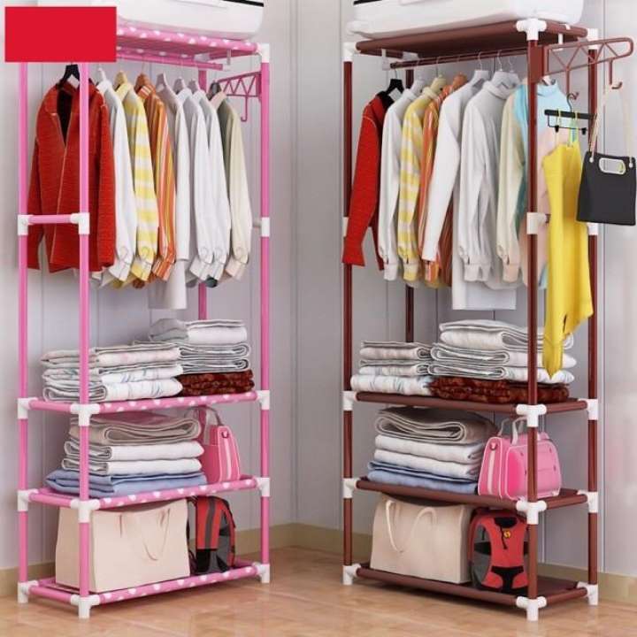 MultiFunction Cloth Organizer Storage side hook Cabinet Rack Open Closet Wardrobe