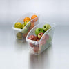 Pack of 4 Compact Plastic Basket Fruits Vegetable Storage Large Tray Kitchen Fridge Organizer