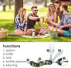 Power delux Camping 4 in 1 Fork Knife Spoon Bottle Opener Set Stainless Steel | 24HOURS.PK