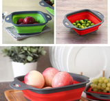 Storage Basket Foldable Square Silicone Drip Basket, Large Green Fruit and Vegetable Storage Basket Multi-Colors | 24hours.pk