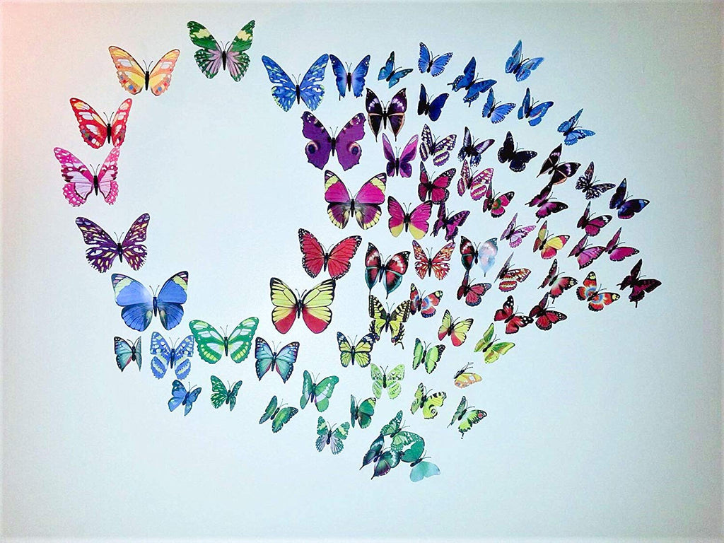 Pack of 2 Butterfly Wall Decor Stickers Random Design & Color Style | 24hours.pk