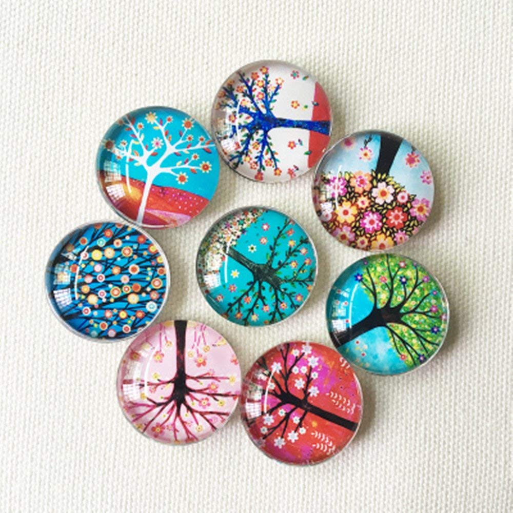 Pack of 5 Attractive Magnetic Refrigerator Glass Stickers Random Designs | 24hours.pk