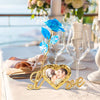 24k Galaxy Plastic Rose With Love-Shaped Support, Unique Gift for Valentine's Day Wedding And Anniversary The Best Gift For Bride And Wife Random Colors | 24hours.pk