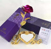 24k Galaxy Plastic Rose With Love-Shaped Support, Unique Gift for Valentine's Day Wedding And Anniversary The Best Gift For Bride And Wife Random Colors | 24hours.pk