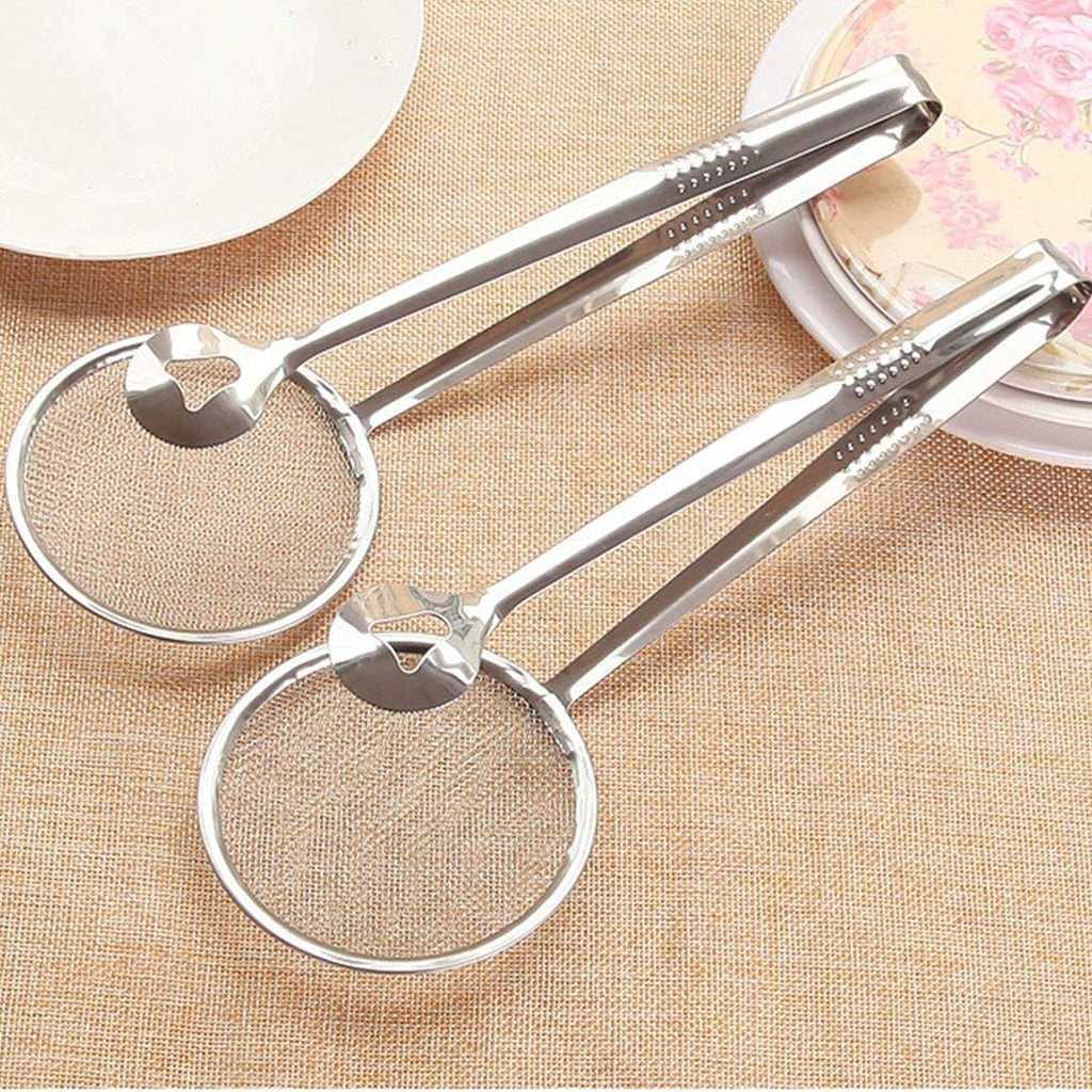 Pack of 3 Food Strainer Skimmer Mesh Strainer & 5 Large + 5 Small Cup Spoon - Measuring Cup and Spoons Set | 24HOURS.PK