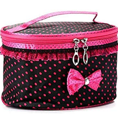 Storage Bag-Cosmetics Organizer/Toiletry Bag & Bow Tie Dot Women Multifunction Travel Makeup Case Pouch Toiletry Organizer | 24hours.pk