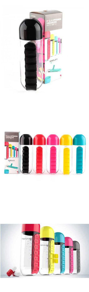 Pill Vitamin Organizer Water Bottle | 24hours.pk
