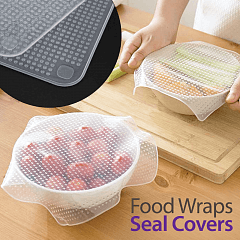 Set of 4 Stretch and Fresh Re-Usable Food Wraps (As Seen On TV) | 24hours.pk