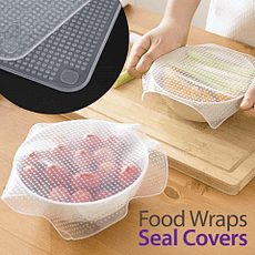 Set of 4 Stretch and Fresh Re-Usable Food Wraps (As Seen On TV) | 24hours.pk