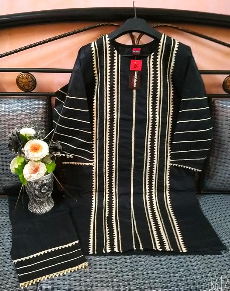 Printed Lawn Linen Design Shirt Black