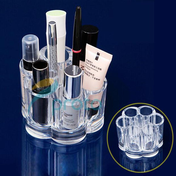 Clear Acrylic Makeup Organizer Lipstick Storage Box Crystal Nail Polish Display Case 6 Compartments Makeup Tools Stand Rack | 24hours.pk