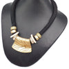 New Fashionable Thread Round Leather Locket With Chain Golden | 24HOURS.PK