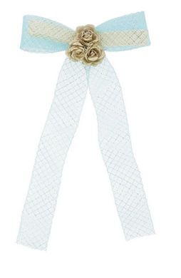 Blue bow With Flower M Blue Flower