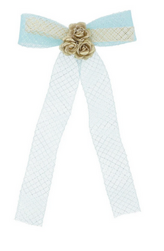 Blue bow With Flower M Blue Flower