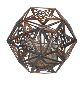 Candle Holder.Black Golden.15-11