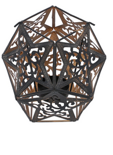 Candle Holder.Black Golden.15-10