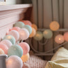 20 led Cotton Balls Strings Multi Colours Ball Warm White Light 3 Metters | 24HOURS.PK