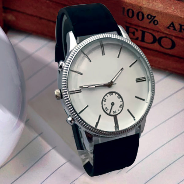 New Roman Watches For Mens Cost White Dial with Black Belt | 24HOURS.PK