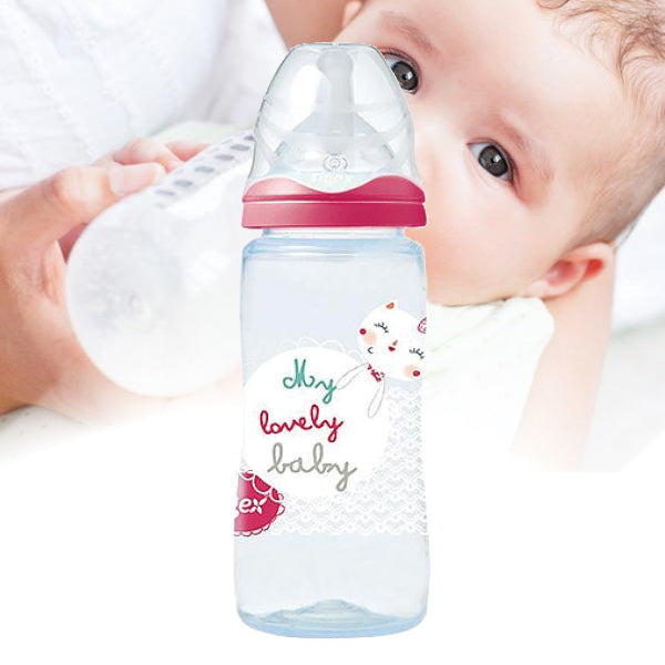 Tigex 300 ML Silicone teat Plastic Feeding Bottle Pink | 24HOURS.PK
