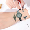 Pack of 3 Ladies Hand Watch Set Bracelet Watch Xtylish Design Silver Blue Belt | 24HOURS.PK