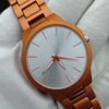 New Simple White & Light Brown Wrist Watch For Womens | 24hours.pk