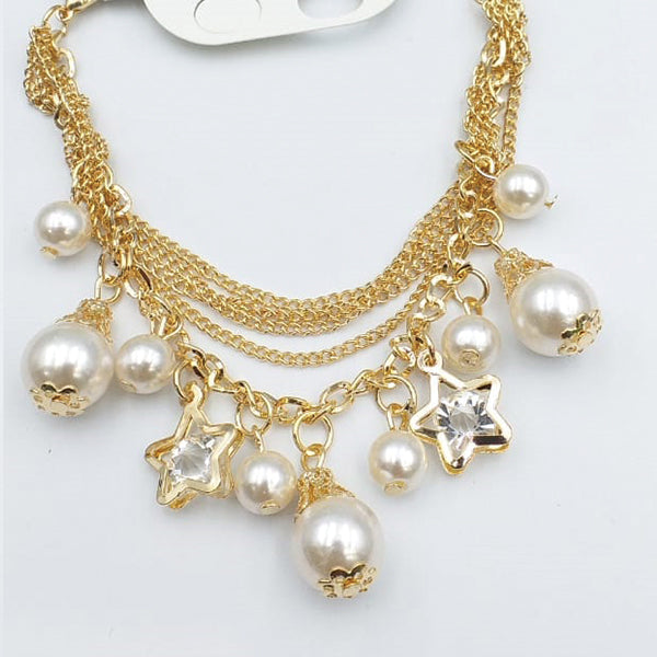 Latest Design Double Chain With Pearl Bracelet For Girls And Women | 24HOURS.PK