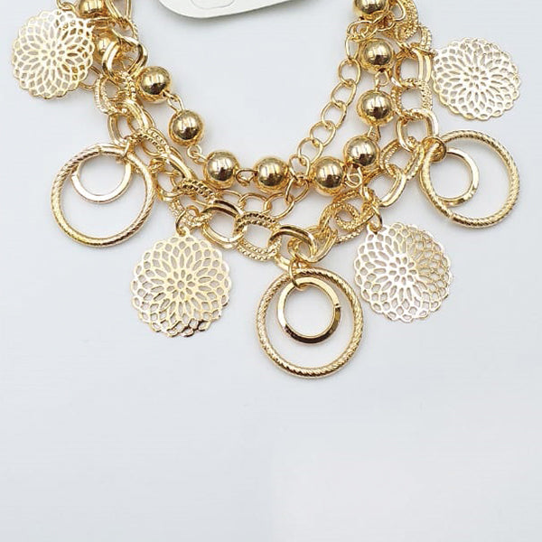 Creative Design Chains With Gold Pearl & Eclipse Bracelet For Girls And Women | 24hours.pk