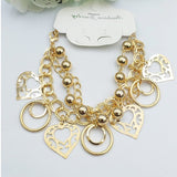 Simple Design Chains With Golden Heart & Eclipse Bracelet For Girls And Women | 24hours.pk
