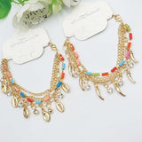 Pack of 2 Colorful Stone Style Chains Gold Bracelets Random Design For Girls And Women | 24hours.pk