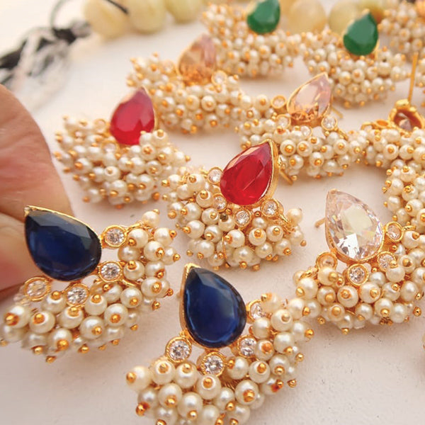 White Pearl With Multicolors Stones Design Necklace For Womens | 24hours.pk