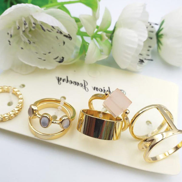 New Style Latest Rings Set Multicolors & Random Design Stones | 24HOURS.PK