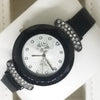 Stylish Ladies Magnet Diamonds Dial Watch Silver & Black | 24HOURS.PK