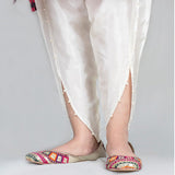 Tulip Cotton Silk With Pearls Shalwar For Her White | 24hours.pk