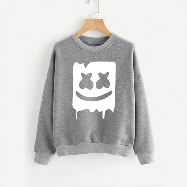 Marshmallow Style 2 Printed Sweatshirt For - Unisex Grey | 24hours.pk