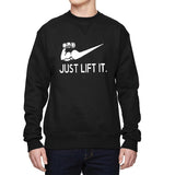 Just Lift It printed Winter Sweatshirt Black | 24HOURS.PK