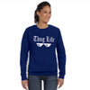Thug Life Printed Sweatshirt For Unisex Blue | 24hours.pk