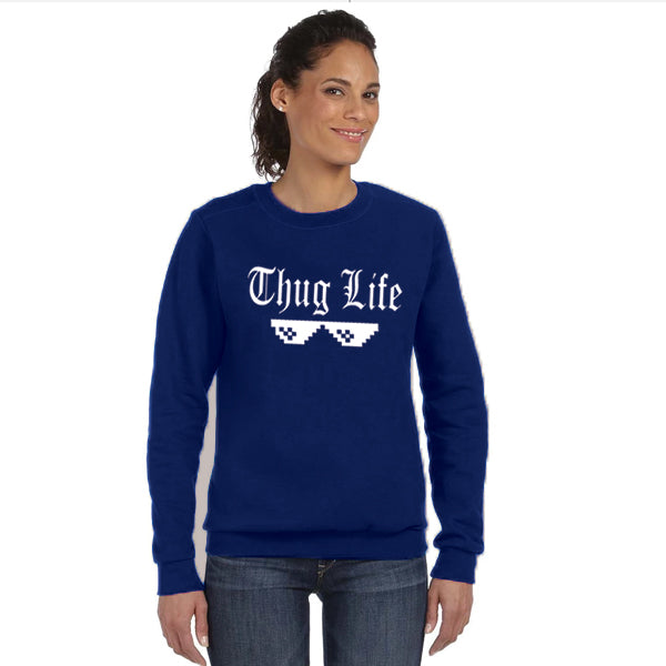 Thug Life Printed Sweatshirt For Unisex Blue | 24hours.pk