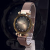 Magnet Chain Elegant Women Wrist Watch Golden and Yellow | 24hours.pk