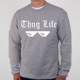 Thug Life Printed Sweatshirt For Unisex Grey | 24hours.pk