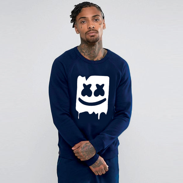 Marshmallow Style 2 Printed Sweatshirt For - Unisex Blue | 24hours.pk
