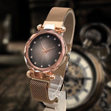 Magnet Chain Elegant Women Wrist Watch Golden | 24hours.pk