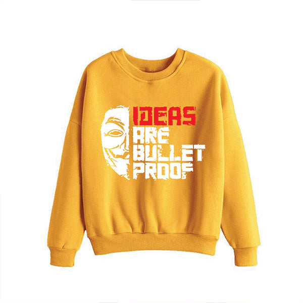 Ideas are Bulletproof Sweatshirt for Unisex Yellow | 24hours.pk