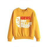 Ideas are Bulletproof Sweatshirt for Unisex Yellow | 24hours.pk