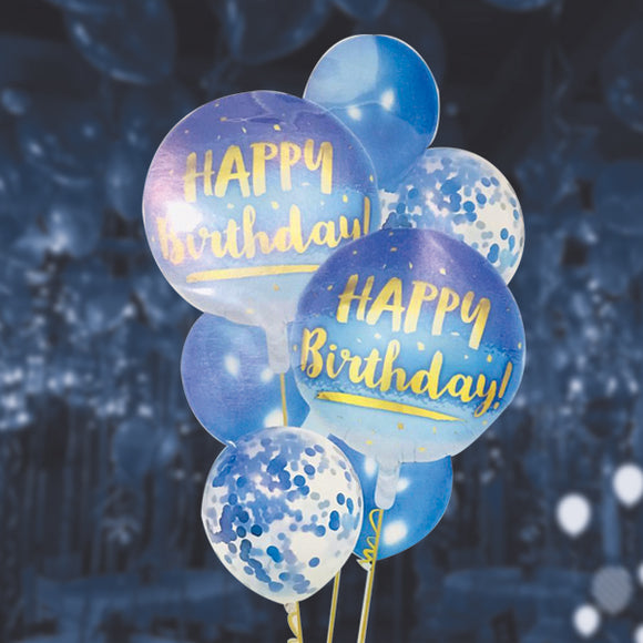 Pack of 7 foil balloon sets blue | 24hours.pk