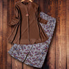 2 Pcs Plain Shirt Printed Trouser For Women -Brown | 24HOURS.PK