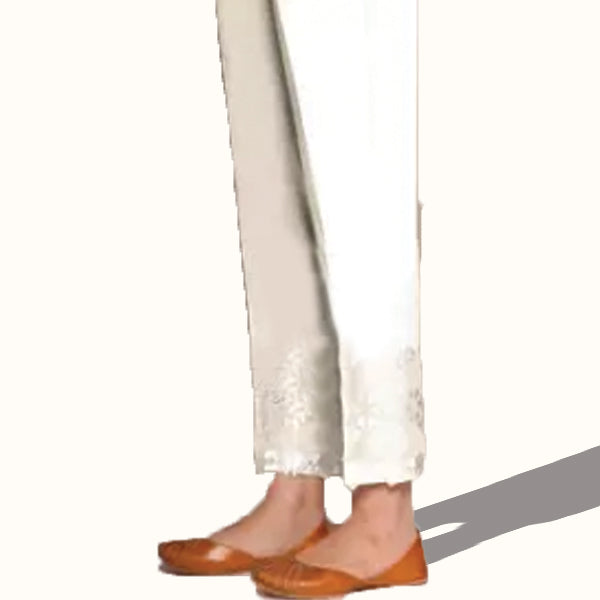 Printed Cigarette Pant For Girls White | 24HOURS.PK